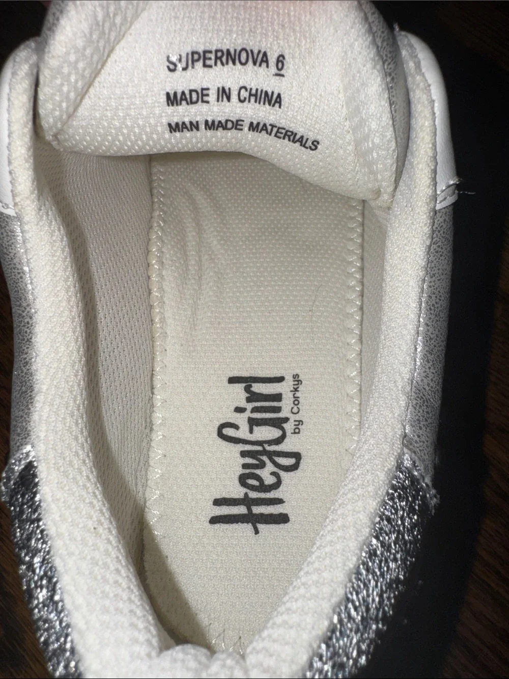 HeyGirl by Corkys Silver Star Studded Sneakers with Pink Laces